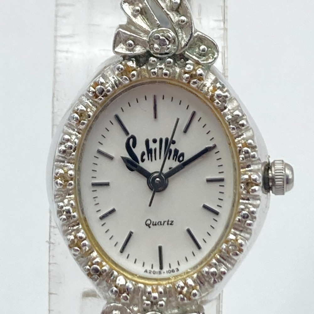 Vintage Inspired Womens Watch Silver Tone Crystals Stretch Band New Battery 6.75 - Picture 2 of 14